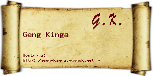 Geng Kinga névjegykártya